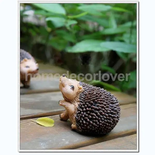 

2pc Vivid Solid Resin Emulation collectable Hedgehog Indoor Outdoor Garden Decor