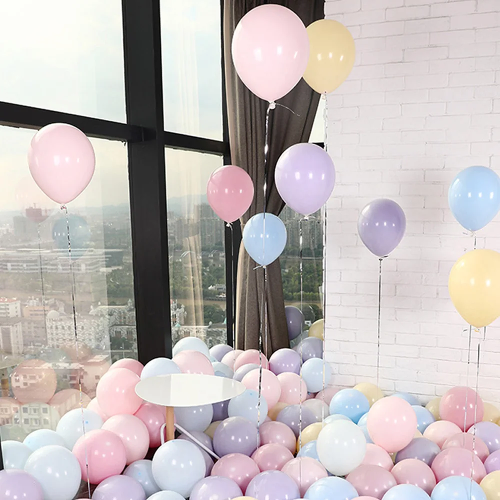 100pcs 10 Inch Macarons Pastel Candy Balloons Latex Round Helium Balloons For Birthday Party Baby Shower