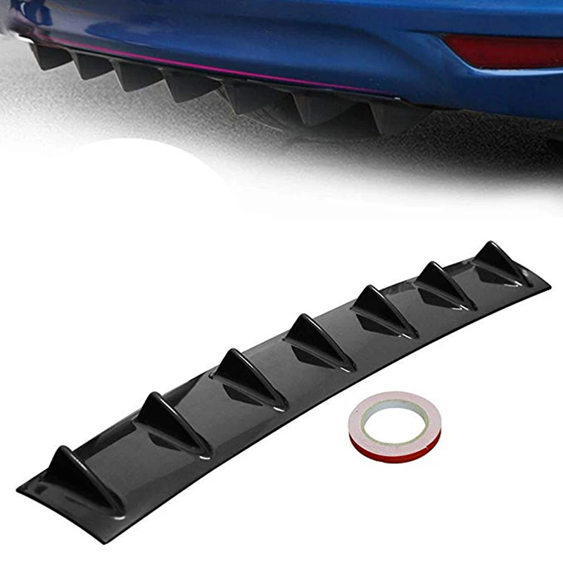 

Universal Rear Bumper Lip Diffuser 7 & 5 Shark Fin Style Gloss Carbon ABS 33x6" (Water Transfer Printing) CB067