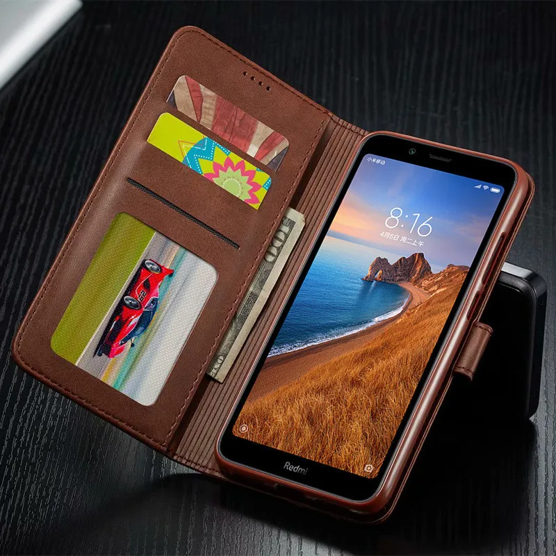 Чехол для Redmi 7A, кожаный Винтажный чехол для телефона Xiaomi Redmi 7A, чехол с откидной крышкой 360, Магнитный чехол-кошелек, чехол для Redmi 7A, держатель для карт 7A