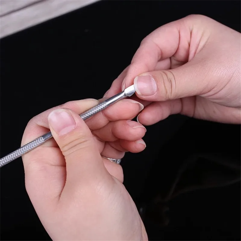 Дизайн ногтей DIY инструменты из нержавеющей стали, для кутикулы двухсторонняя ногтевая ложка-толкатель для удаления Уход за ногтями удаление омертвевшей кожи нажимные инструменты