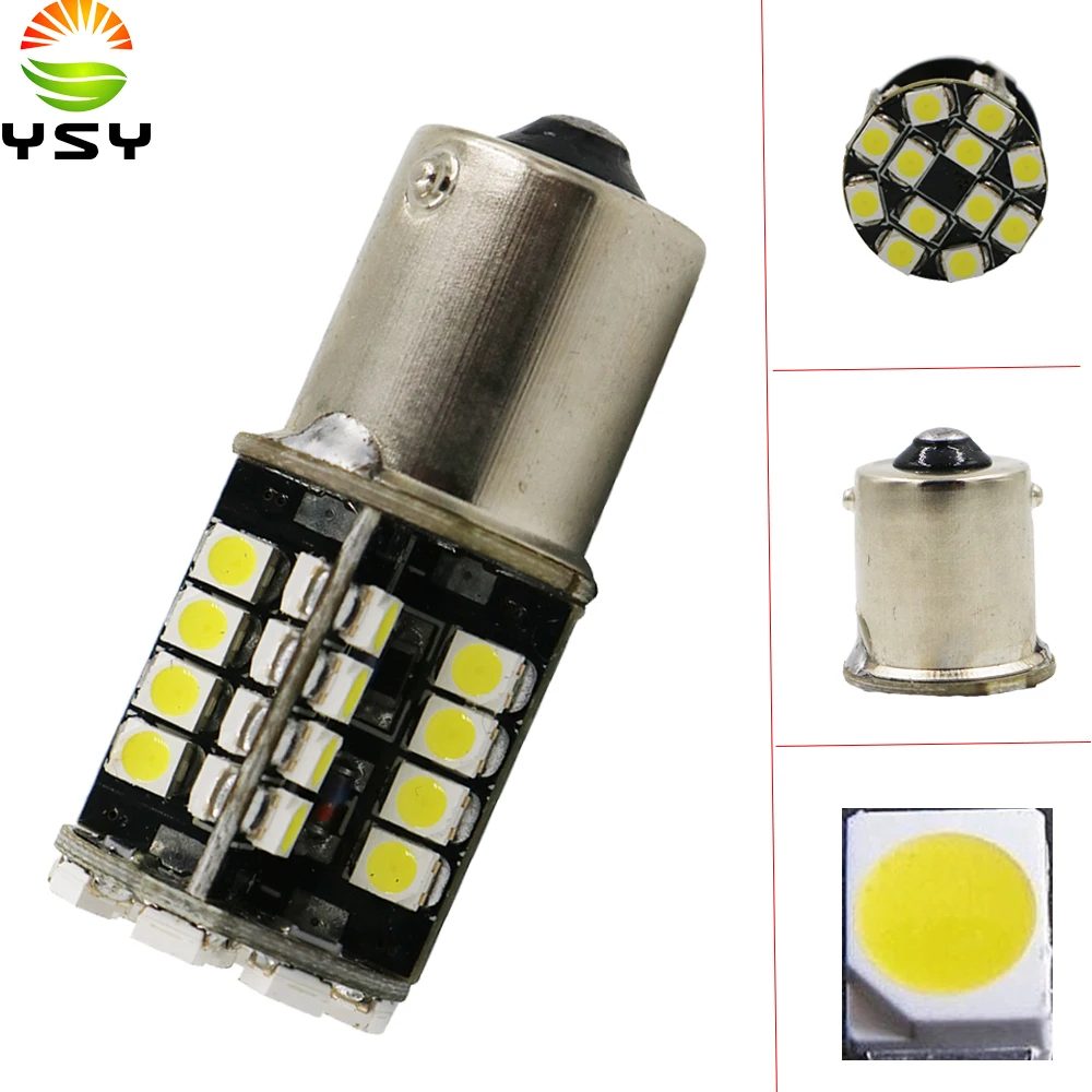 

YSY 100 шт. Canbus без ошибок P21W BA15S/1156 44SMD авто Led 1156 Ba15s 1210 задний тормоз Поворотный Светильник лампы для автомобиля белый DC12V