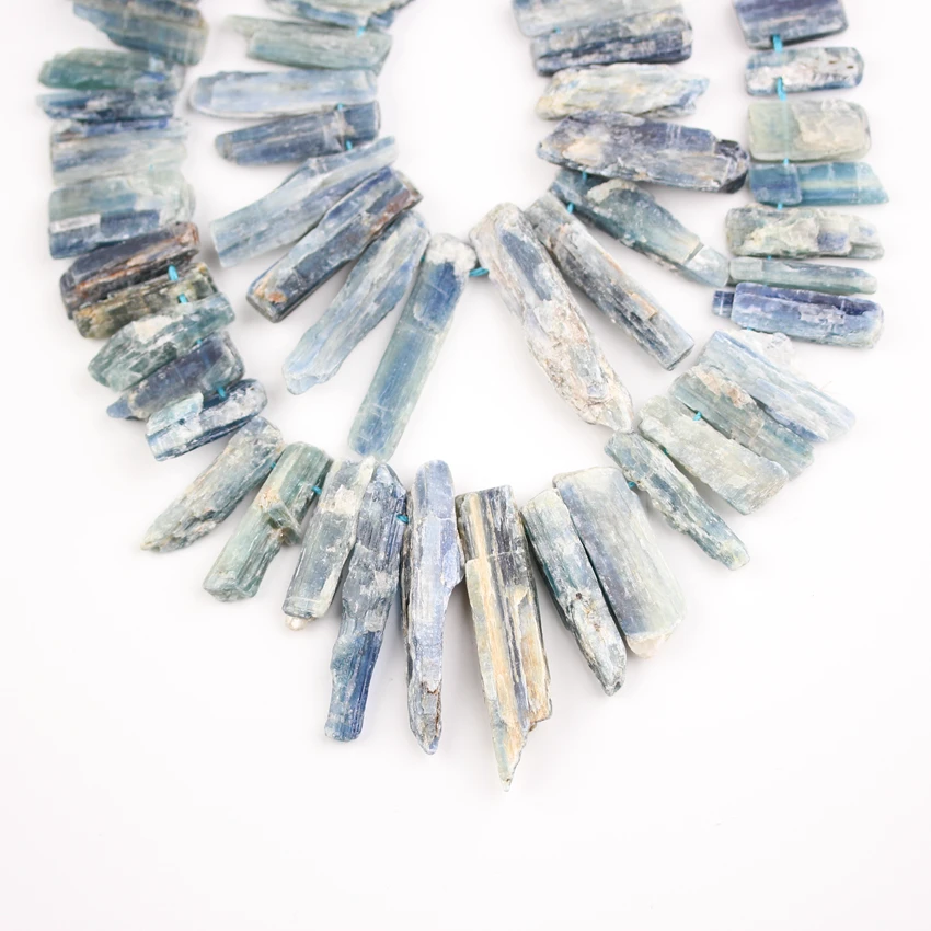 

Natural Blue To paz Beads for Pendants Making,Drilled Rough Gem Stones Sticks Beads Necklace Jewelry,Approx 15.5 inches/strand