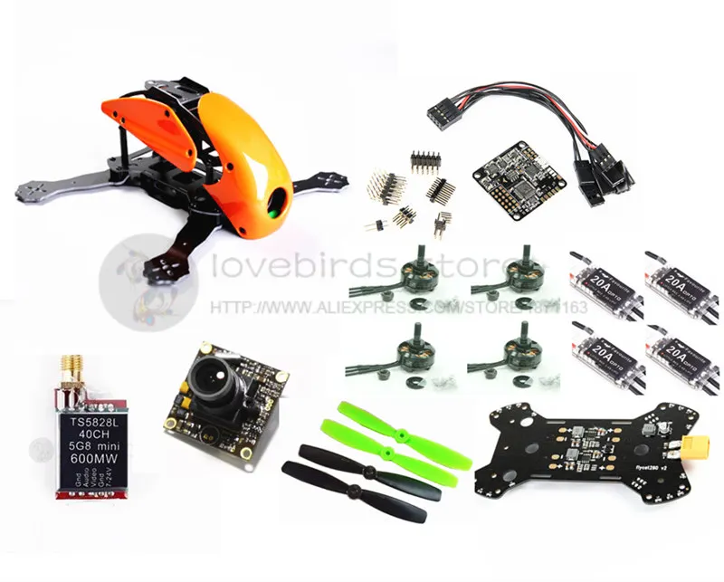 

DIY mini drone Robocat 270 V3 quadcopter pure carbon frame kit cobra 2204 2300KV motor+littlebee 20A+NAZE32 10DOF+TS5828L VTX