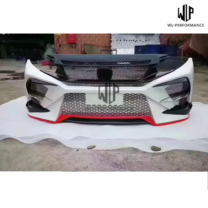 Высокое качество ABS Upainted Car Body Kit передний бампер для заднего бампера боковые юбки для Honda Civic 10TH автомобильный Стайлинг 16-17