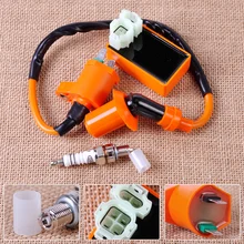 CITALL Racing Ignition Coil Orange 6 Pin CDI Box Spark Plug for GY6 50cc 70cc 90cc