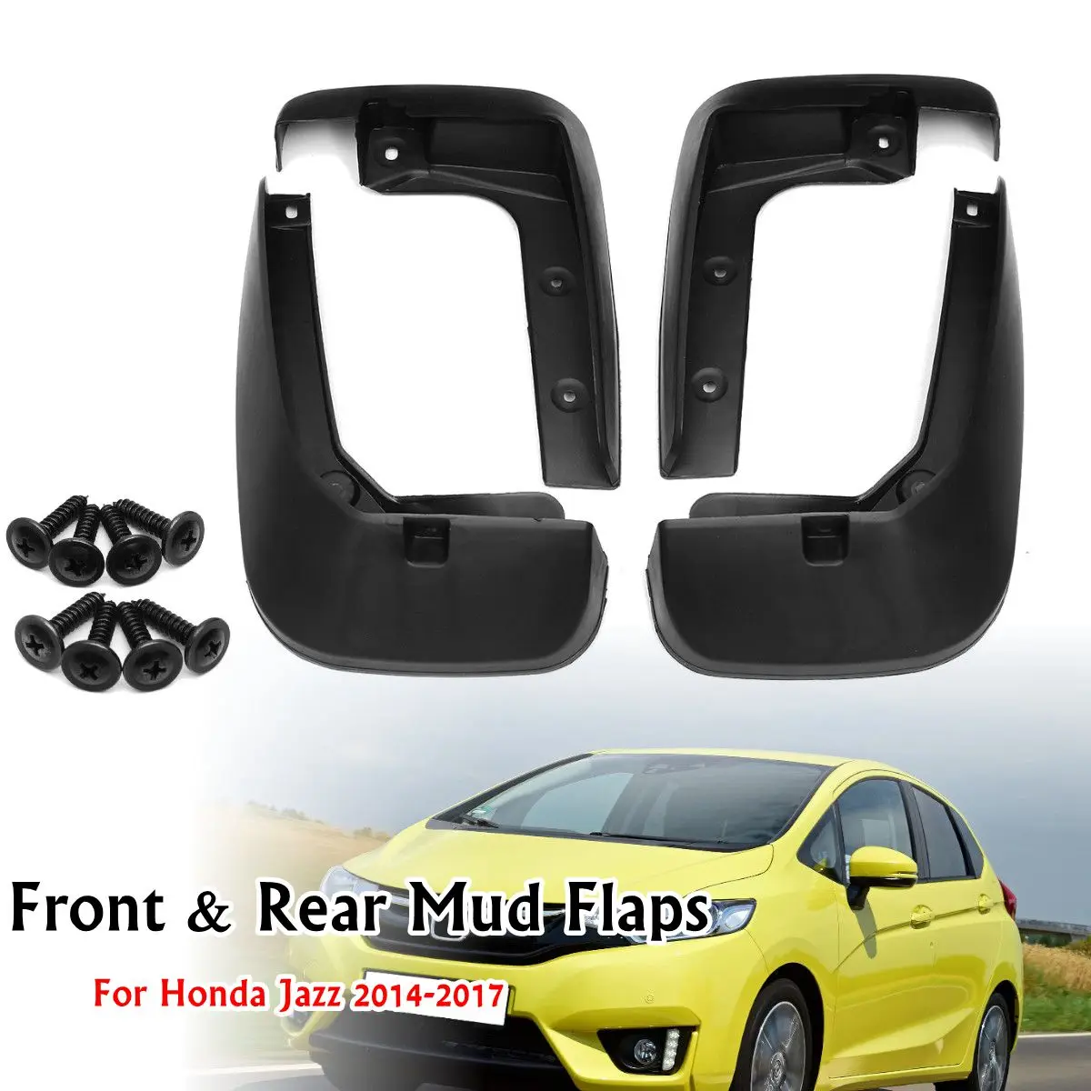 

4Pcs Car Mudflaps Front Rear Fender Flares Mud Flaps Splash Guards Auto Mudguards for Honda Jazz 2014 2015 2016 2017