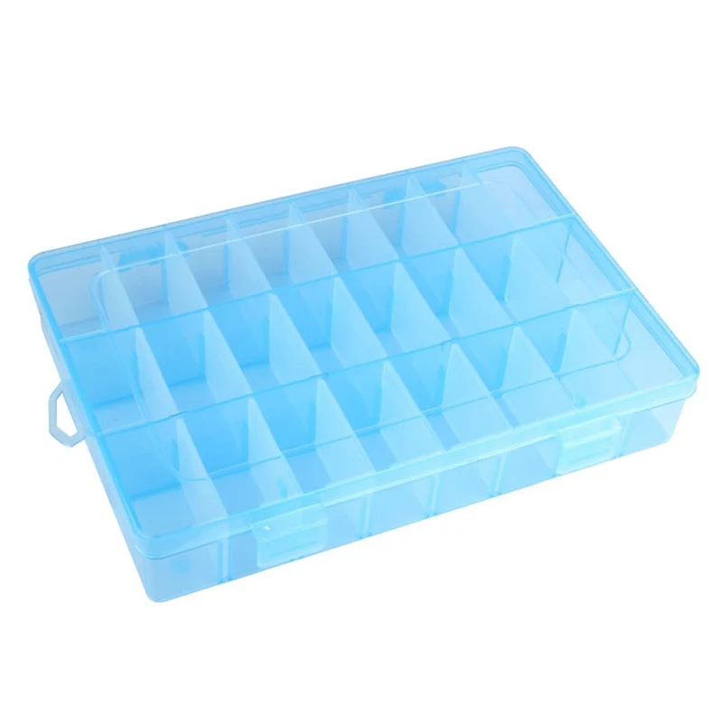 4 цвета Регулируемая 24 отсека пластиковая коробка для хранения бисера ювелирные изделия серьги Чехол Дисплей Органайзер