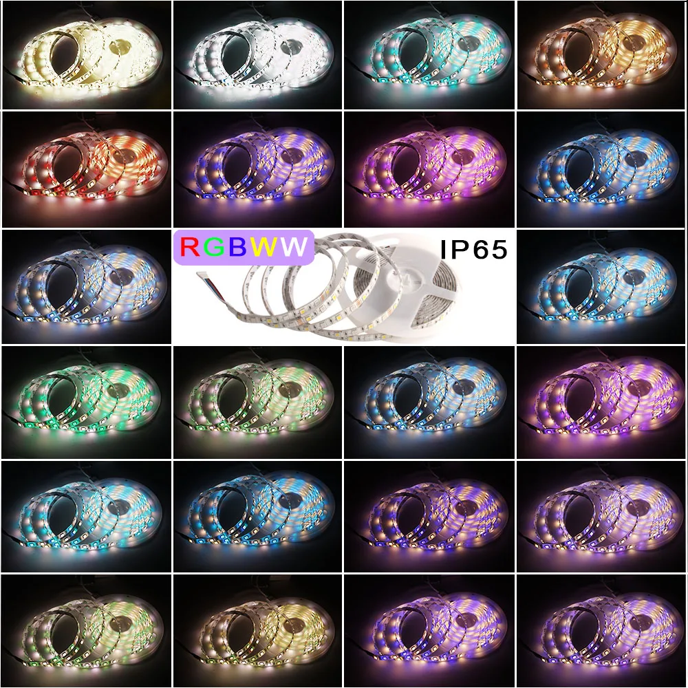 RGB Светодиодная лента 12 В 5050 Светодиодная лента Водонепроницаемая 220 В до 12 В 5 м 300 светодиодный RGB RGBW RGBWW Гибкая неоновая лента Fita Tira светодиодный светильник