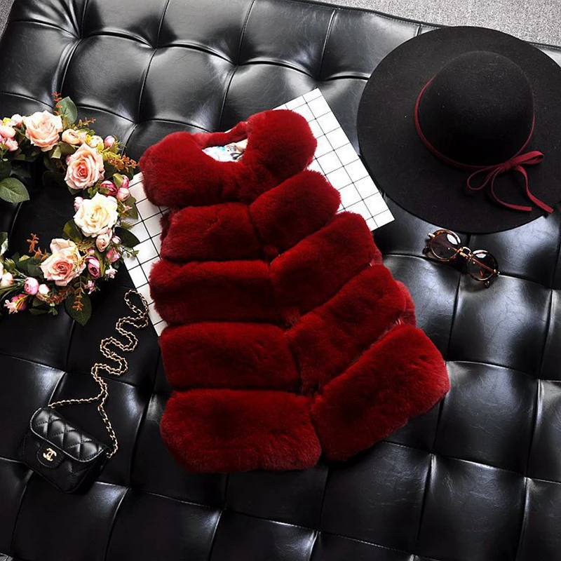 Children Vest Kids Girls Faux Fur Vest Coats Winter Warm Waistcoat Sleeveless Children Fur Jacket Baby Girls Outwear Clothes TZ246