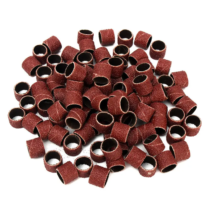 HARFINGTON 100pcs Sanding Drums 1/2 Inch Mini Sanding Sleeves 240 Grit Sanding Bands For Drum Sander Rotary Tools C57