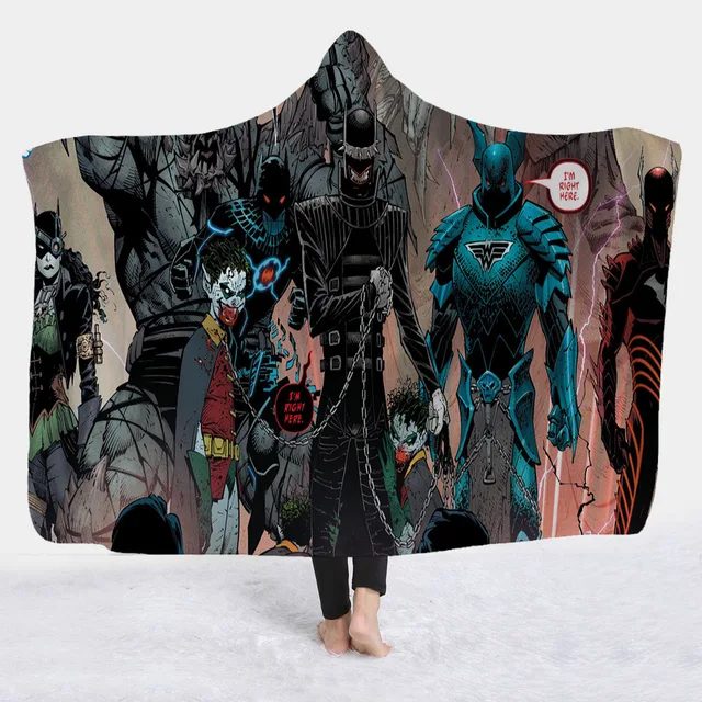 Horror Movie Character Hooded Blanket for Adult Gothic Halloween