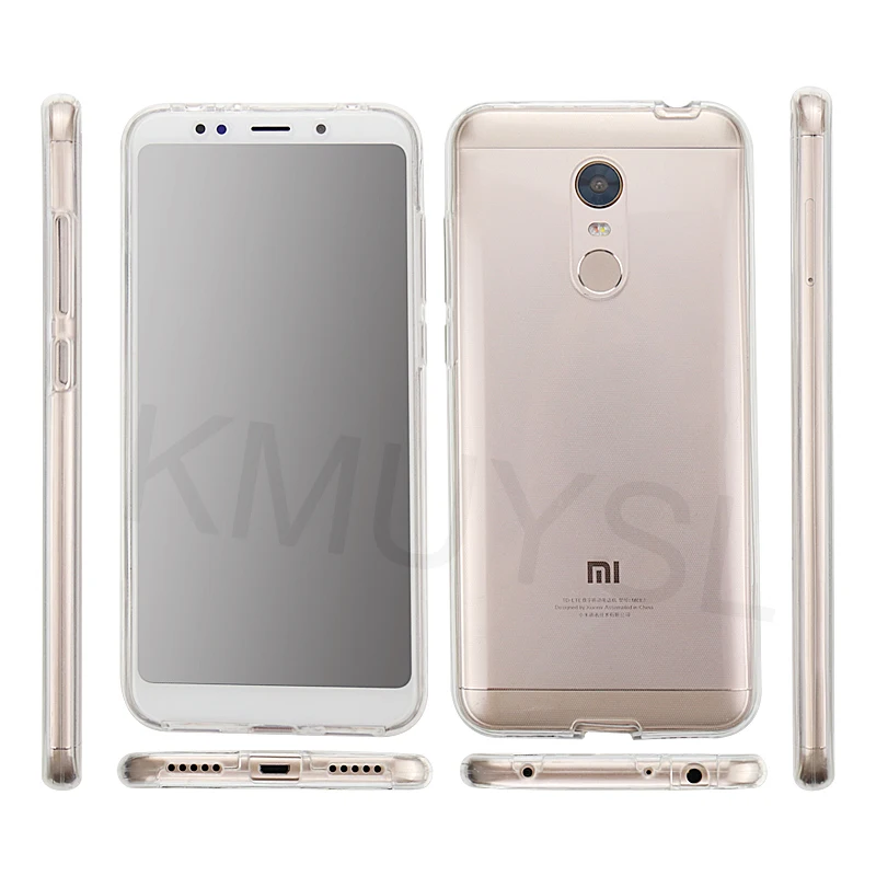 360 Degree Protection Full Cover Phone Cases For Xiaomi Redmi 5 Plus Clear Cover For Redmi Note 4X 4 Pro 5A Prime Mi A1 5X Coque