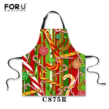

FORUDESIGNS Merry Christmas Decorations Women Men Aprons for Dinner Party Cooking Apron Kitchen Kid Aprons Happy New Year