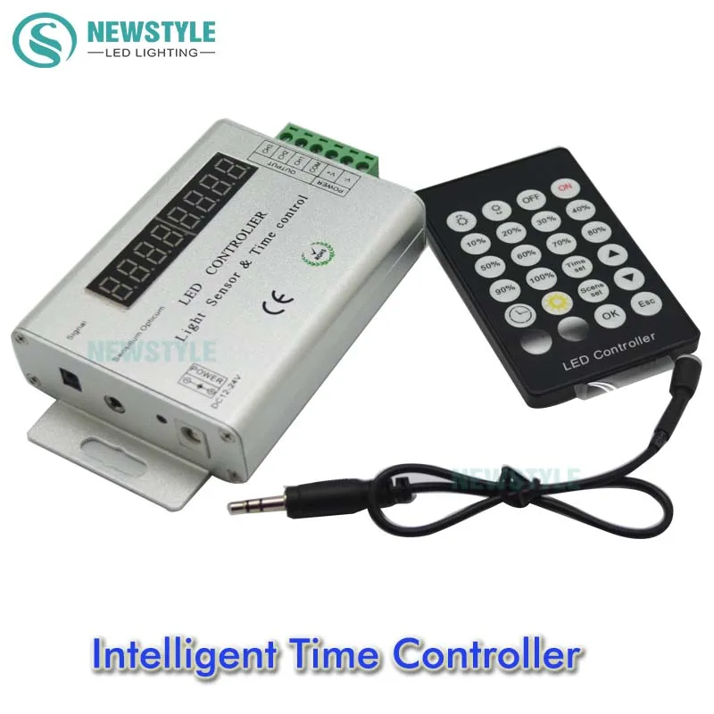 

24 KEYS 3 Channel 12V/24V Intelligent Light Sensor And Time Programmable Led Controller For Single Color Led Strip