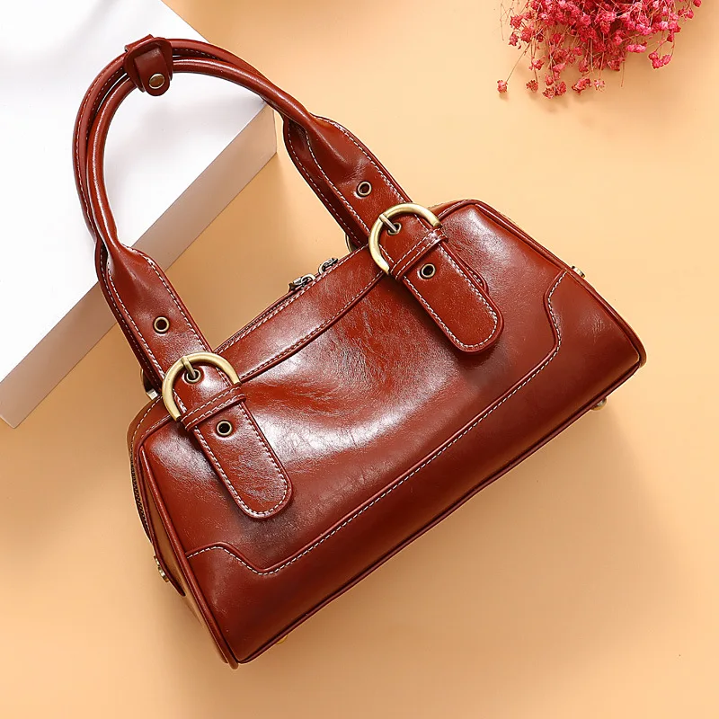 

JIULIN female 2019 new leather vintage handmade lady single-shoulder handbag bags luxury handbags women bags designer