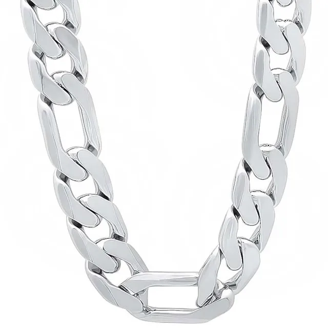 wholesale Fashion 12MM MEN's Figaro CHAIN NECKLACE 20 inch, silver