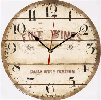 

2016 Fashion Silent Retro Wall Clock European Style Round Vintage Rustic Decorative Antique Wall Clock Art Home Decor stickers