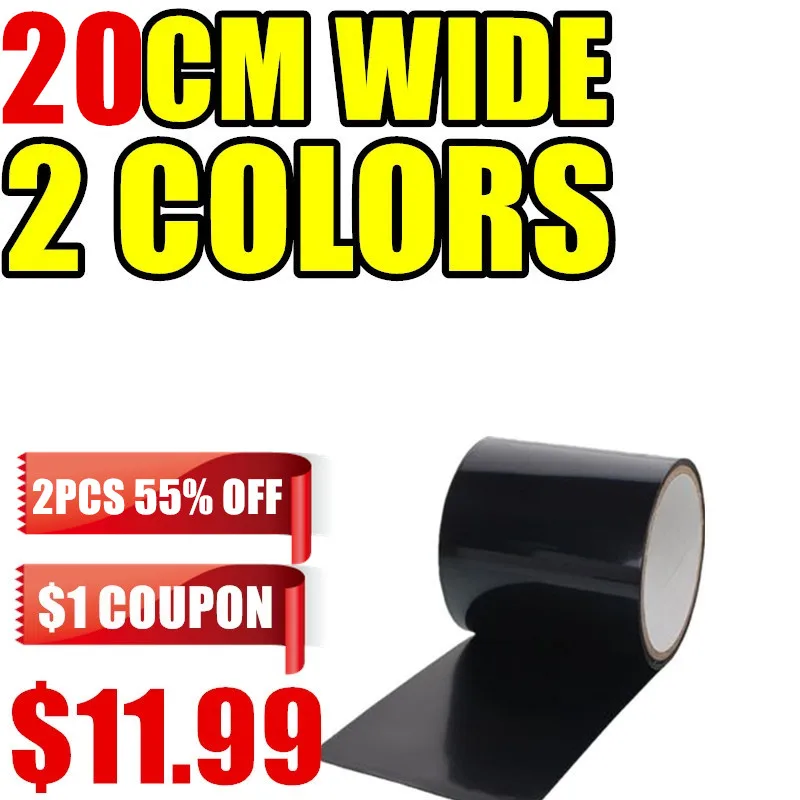 

50% OFF ONLY $11.99 HOT!! 20CM Wide 2 Colors Strong Flex Rubberized Waterproof Tape Hose Repair Connectors
