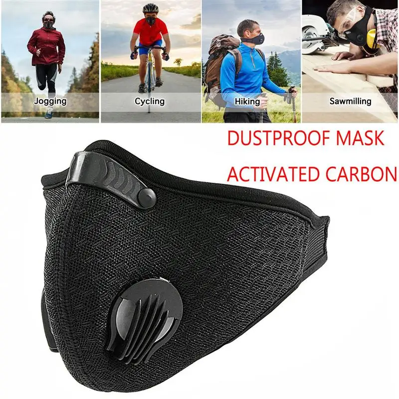 

Cycling Face Mask Activated Carbon Dustproof Mask Extra Filter Cotton Sheet Valves for Running Cycling Outdoor Activities