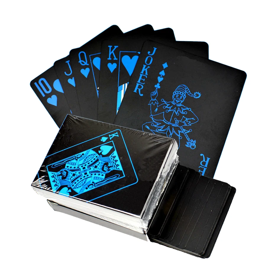 Playing Cards Set Waterproof Plastic Black Poker Card Classic Magic Tricks Tool Poker Games Gift Poker