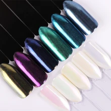 1 шт хромированный блеск для ногтей порошок пыль голографический Русалка пигментный лак зеркальная пудра для ногтей для маникюра украшения BEB01-07