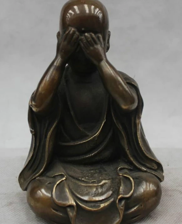 

6"Tibet Buddhism Bronze hoodman Sakyamuni Shakyamuni Buddha Statue