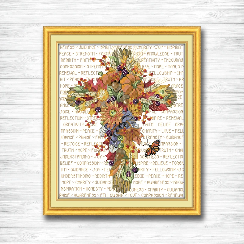 Cross flower butterfly diy decor paintings 14CT 11CT counted cross stitch Needlework Set Embroidery kits chinese cross stitch