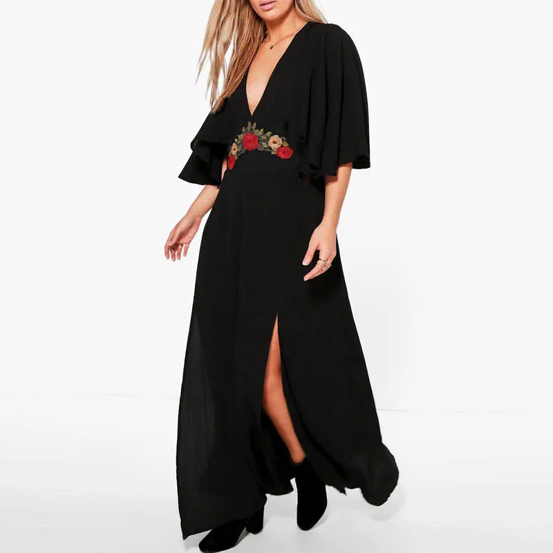 Летнее женское платье Плюс Размер Бюст 136 см 4XL 5XL 6XL 7XL 8XL короткое платье трапециевидной формы с v-образным вырезом - Цвет: Черный
