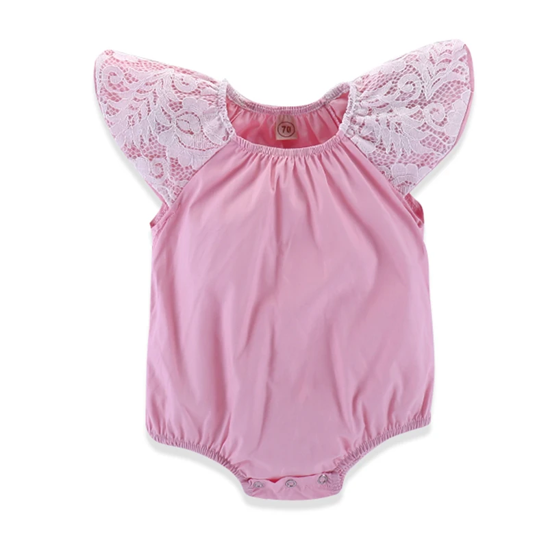 2019 Summer Baby Girl Clothes Cute Pink Bodysuits Newborn Infant Baby