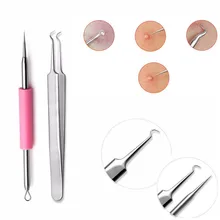 2 шт./лот угорь Пинцет порока акне удаления иглы комплект прыщ место экстрактор Красота Макияж Уход за кожей лица Уборочные инструменты co957