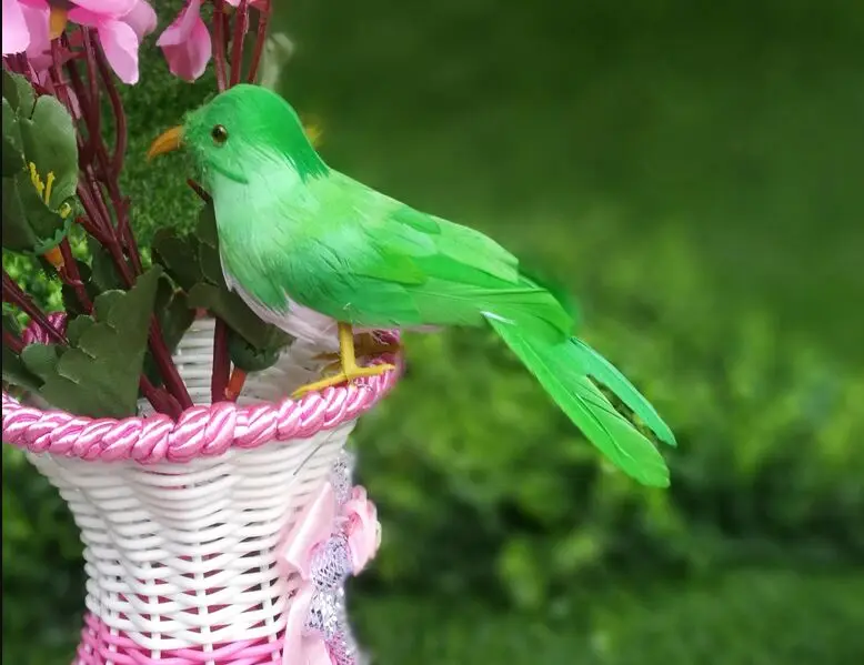 cute simulation green bird hard model plastic&ampfeather small toy gift about 13cm s2944 | Игрушки и хобби