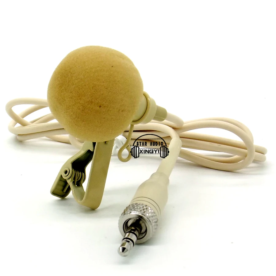 10 قطع البيج التلبيب lavalier التعادل كليب الميكروفون مكثف ميكروفون 3.5 ملليمتر ستيريو المسمار قفل ل سنهيسر نظام الارسال اللاسلكي