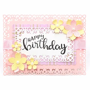 

KSCRAFT Happy Birthday Frame Metal Cutting Dies Stencils for DIY Scrapbooking/photo album Decorative Embossing DIY Cards