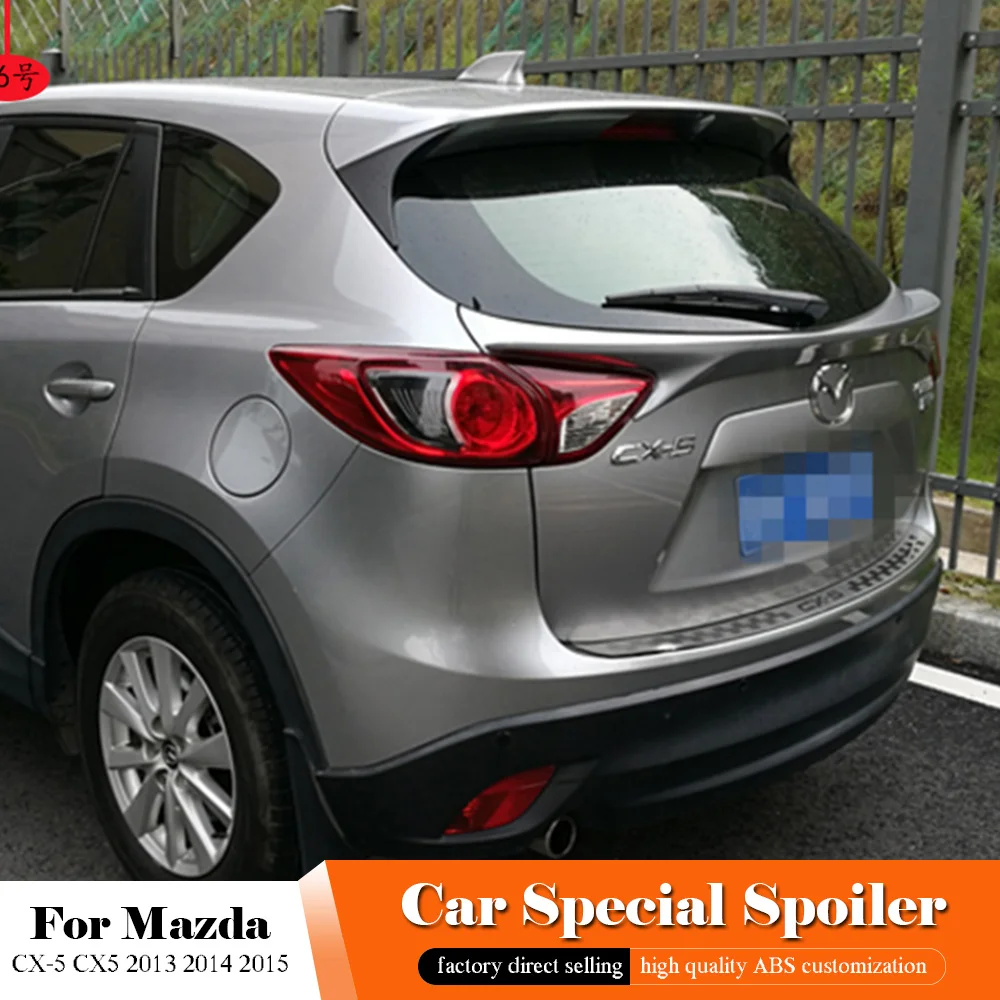 Для Mazda CX-5 CX5 2013 ABS пластик окрашенный цвет задний Средний спойлер багажник губы крыло автомобиля Стайлинг