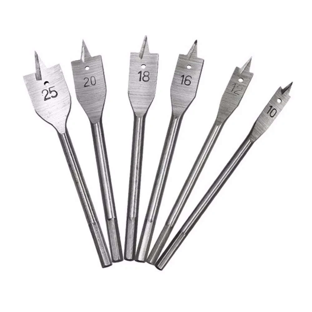 

Wood Paddle Spade Bit Set Assortment Flat Carbon Steel Woodworking Wood Tools Kit Drilling Tools