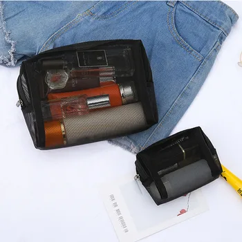 

Mesh Toiletry Portable Organizer Large Capacity Makeup Bag Multifunction Transparent Zipper Travel Storage Wash Pouch Cosmetic