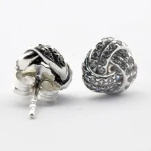 Новые бесконечные милые серьги-гвоздики с прозрачным кубическим цирконием Аутентичные стерлингового серебра 925 пробы ювелирные изделия для женщин