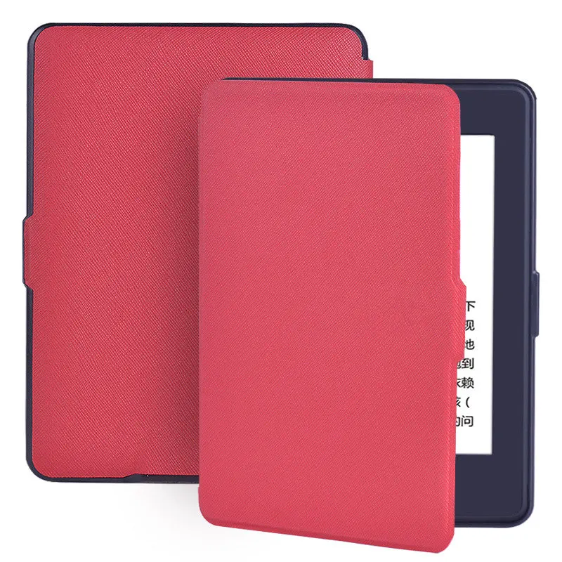 Чехол для Amazon Kindle Paperwhite 1 2 3 тонкий легкий из искусственной кожи Smart Cover подходит для всех поколения Paperwhite до - Цвет: Red