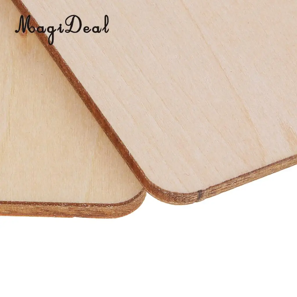 13Pieces Wooden Square Shapes Coasters Plain Wood Craft Blanks Square Plaque Sign DIY Pyrography Art Craft Woodworking Materials