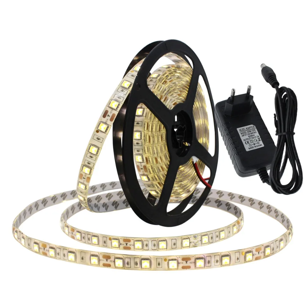 

LED Strip Light Kit + Bluetooth Controller 5050 DC12V 60LEDs/m 5m/lot Flexible LED Light RGB RGBW 5050 LED Strip + Power Supply