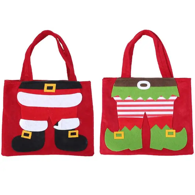 merry christmas candy bags santa claus elf pants pocket elf store christmas tree bag