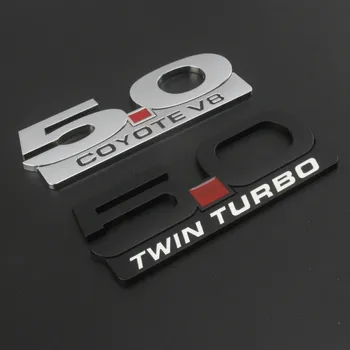 

Metal Side Badge Emblem Letter Sticker For Ford Mustang GT 5.0 Coyote V8 Twin Turbo Trunk Fender