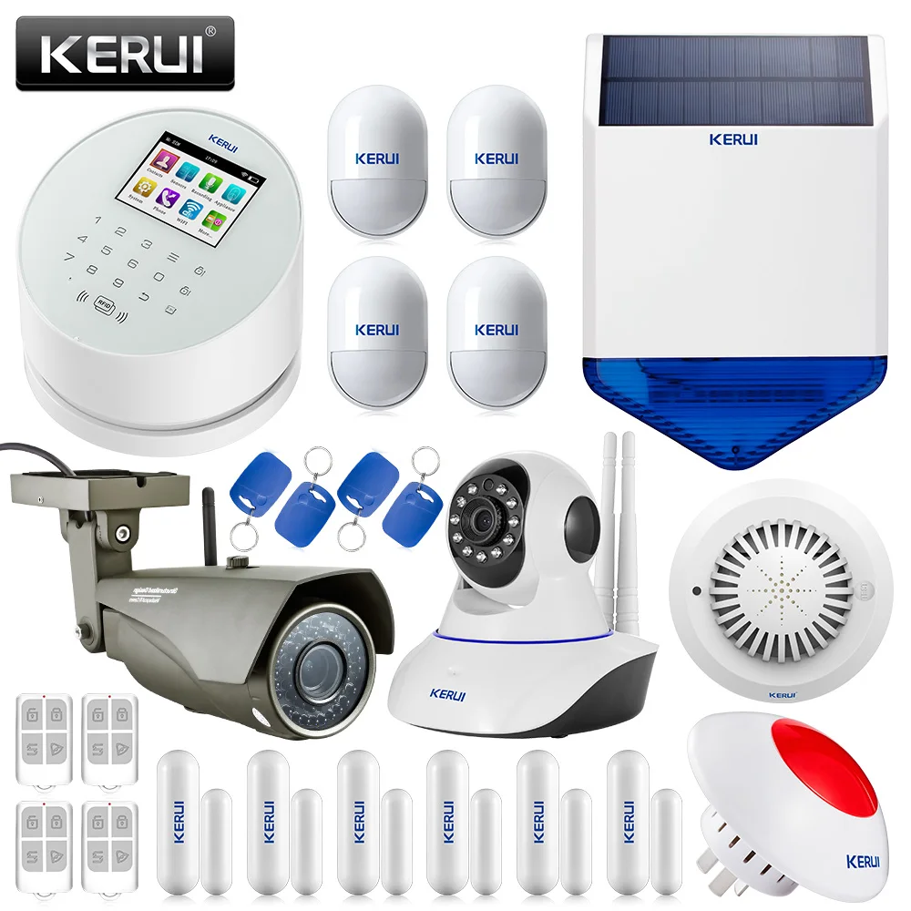 KERUI Wireless IOS Andorid APP Wifi GSM PSTN Home Security Home Alarm System With IP Camera