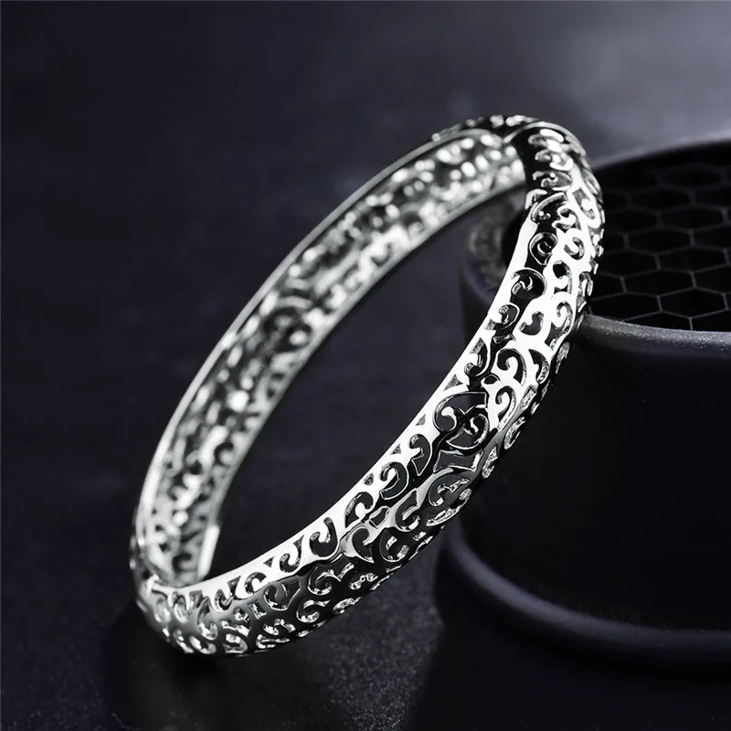 Женский браслет с дырочкой BUDONG Круглый золотого/серебряного цвета для свадьбы