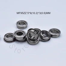 Mf95zz 5*9(10.2)* 3(0.6) mm 10 peças precisão: ABEC-5 rolamentos de flange frete grátis chrome rolamento de aço mf95zz DDLF-950ZZ