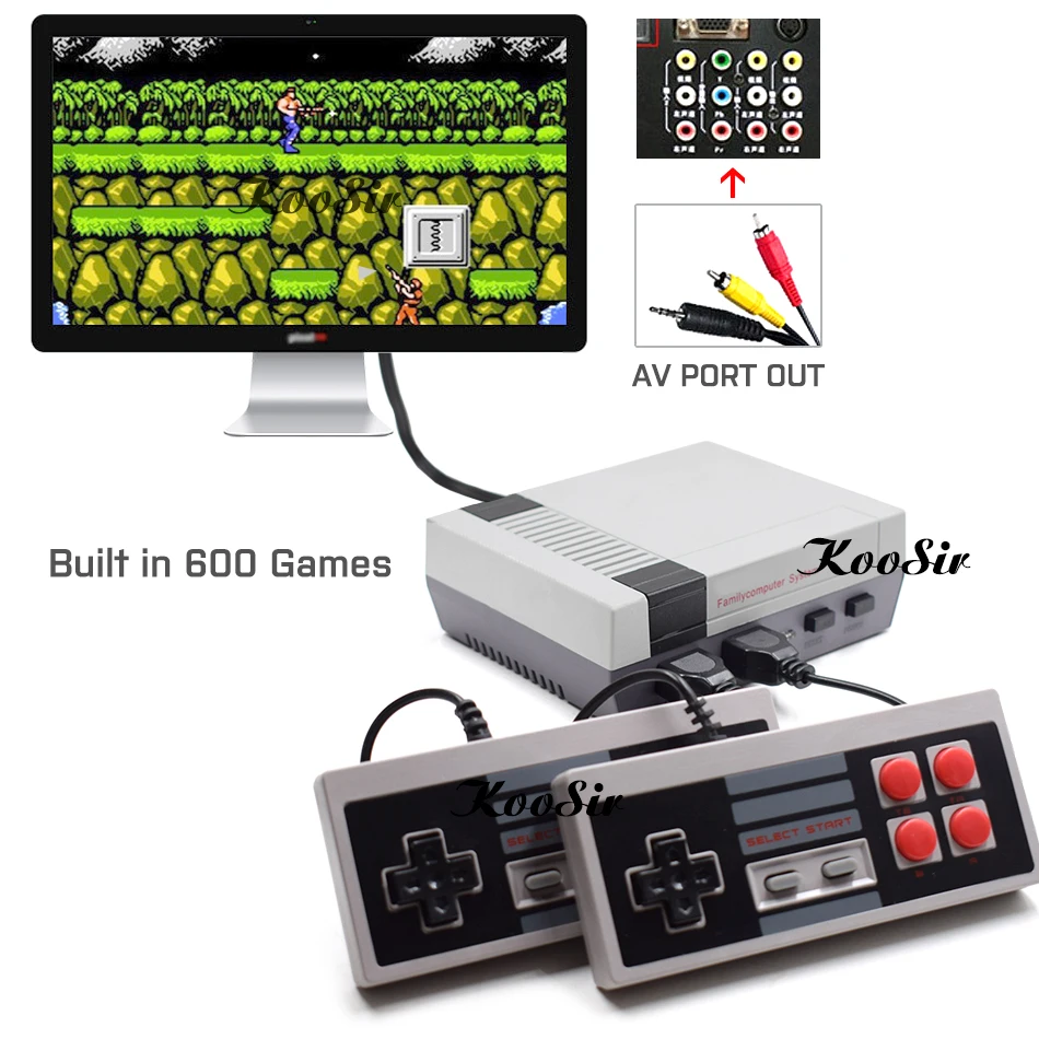 

2019 Newest Built in 600 Classic Games Video Retro Console AV Output 8 Bit Mini Family TV Handheld Consola Player
