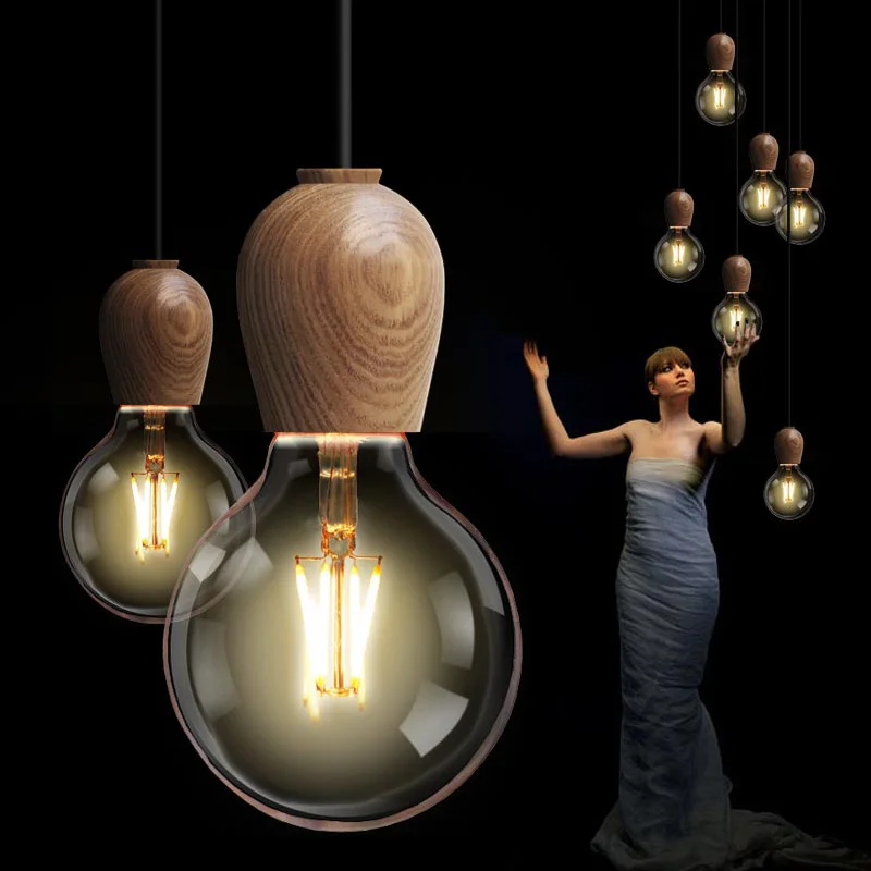 Modern Hanging Wood Pendant Light Simple Indoor Lighting Wooden Nordic Pendant Lamp Restaurant Bar Living Bedroom Lighting  (9)
