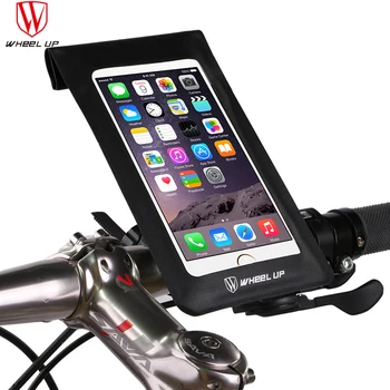 

Wheel Up Waterproof Bicycle Mobile Phone Case Touch Screen Bike Handlebar Bags Pannier 5.5 Inch Quick Release 360 Rotate Clip