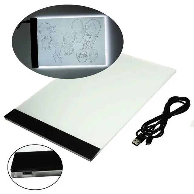 Digital Tablets A4 LED Graphic Artist Thin Art Stencil Drawing Board Light Box Tracing Table Pad Three-level